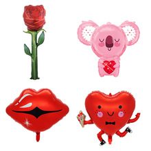 跨境情人节系列气球大号考拉爱心嘴唇造型气球婚礼装饰布置气球