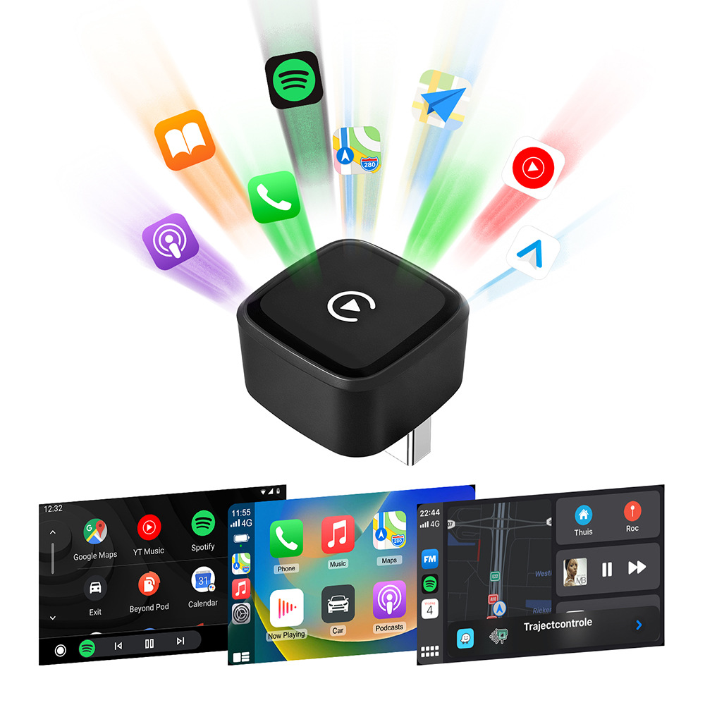 Amazon Carplay Apple Android 2-in-1 Wired to Wireless Portable Car Connectivity Carplay Box