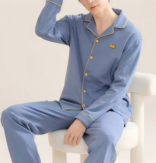 남성용 더블 롱 스카이 블루