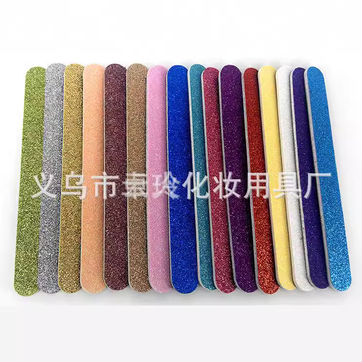 Fabricantes tira de uñas directa un lado moliendo un archivo de brillo de cebolla de oro en polvo lima de uñas perenne en stock