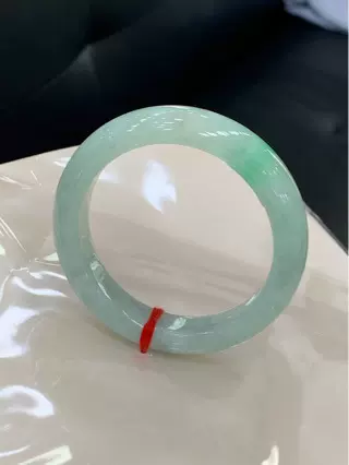 阳绿正圈手镯圈口51.6宽度11.5厚度8.1完美色润十足配证书 849