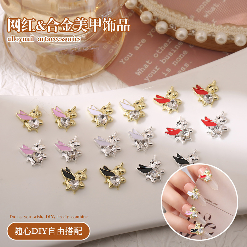 Internet Celebrity Oil-Drip Rhinestone Pegasus Nail Art Decorations Unicorn Alloy Rhinestone Ornaments DIY Press-On Nails Nail Accessories Wholesale Internet Celebrity Oil-Drip Rhinestone Pegasus Nail Art Decorations Unicorn Alloy Rhinestone Ornaments DIY Press-On Nails Nail Accessories Wholesale