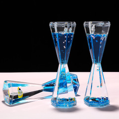 創意六角柱漂浮太空人液體沙漏新款星際宇航員懸浮又漏學生禮物