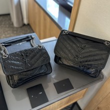 25秋季新款y家niki邮差包轻奢复古真皮单肩女包跨境实体批发