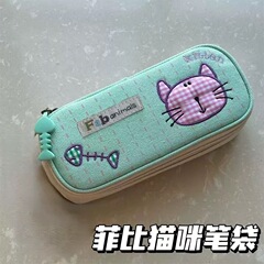 新しい漫画ファビーキャット鉛筆バッグ大容量文具箱シンプルな鉛筆バッグ学生高価値かわいい収納袋