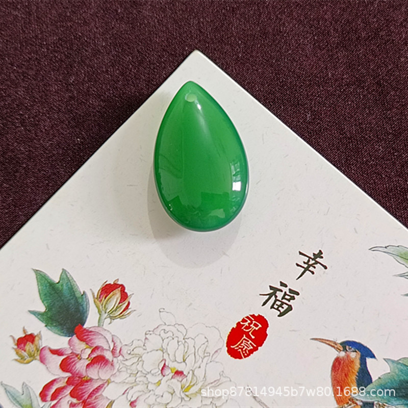 그린 칼세도니 물방울 네이키드 펜던트 (약 31*18mm)