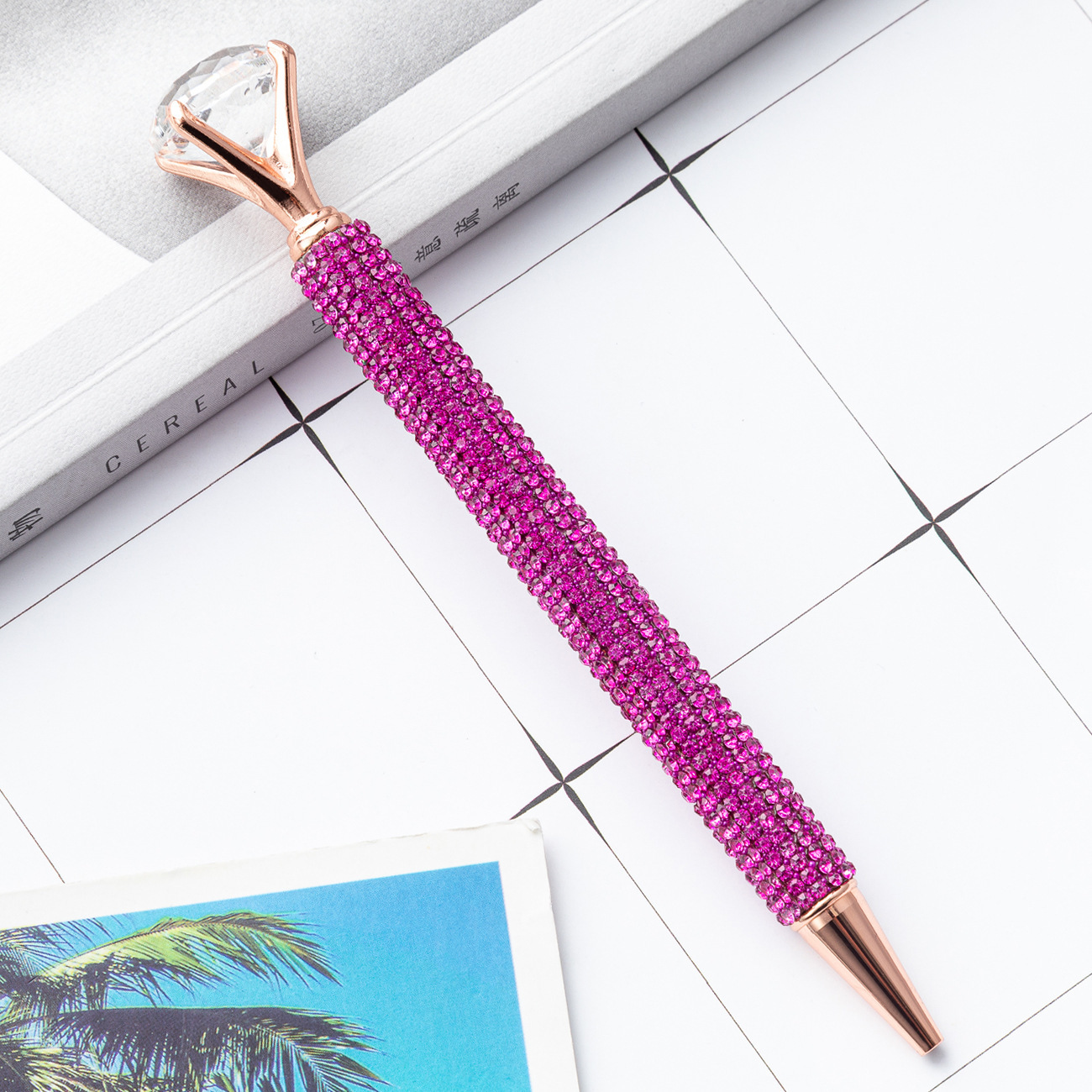 Fábrica de bolígrafo de diamante grande bolígrafo de metal rotativo bolígrafo de cristal bolígrafo de diamante publicitario bolígrafo de regalo