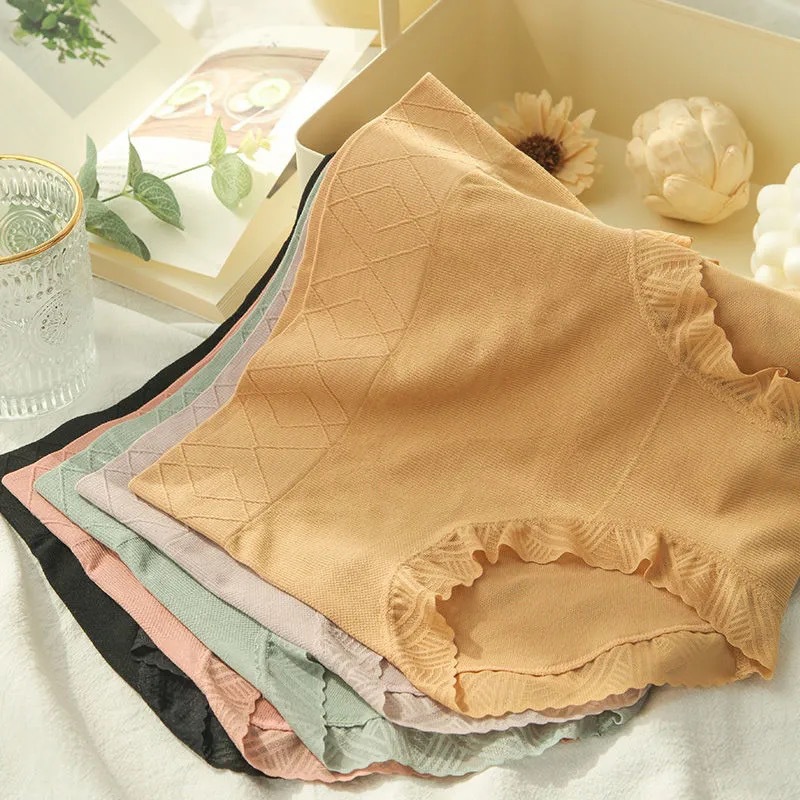 新款中高腰内裤女士棉质舒适裆束腰产后收腹提臀大码暖宫三角裤女