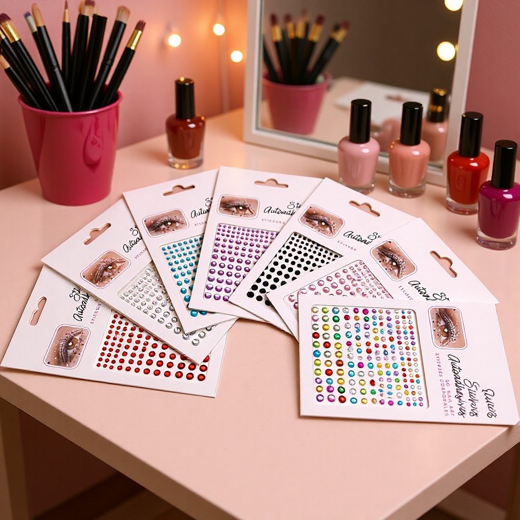 Pegatinas de diamantes para maquillaje de ojos, perlas faciales, pegatinas infantiles para escenario, diamantes de imitación para esquina de ojos y cara, pegatinas para la frente, decoración de uñas.