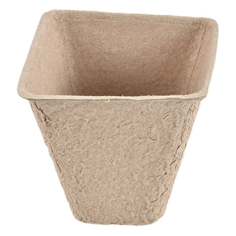 Чашка для рассады целлюлозы 8 Круглая 8 Квадратная тарелка для рассады 10 толп 12 толп Чашка для рассады Бумажный цветочный горшок для рассады Разлагаемая Цветочная тарелка