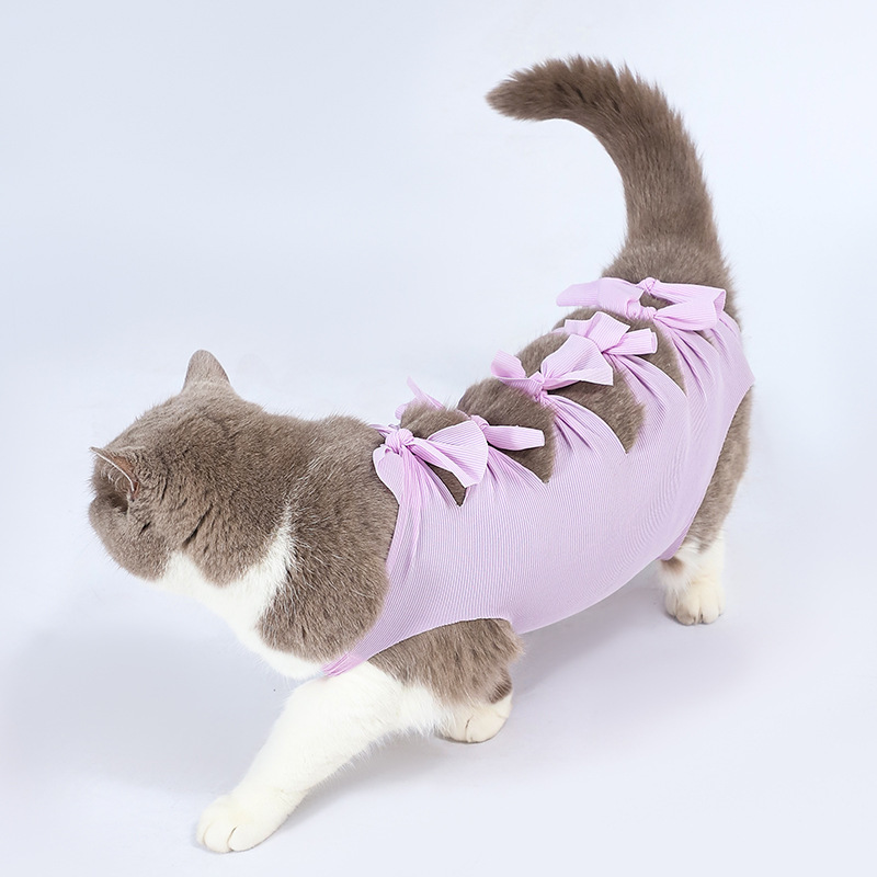 猫の不妊手術服、雌猫の離乳服、ペットの術後舐め防止服、雄猫の手術用ストラップ服、通気性のある離乳服|undefined