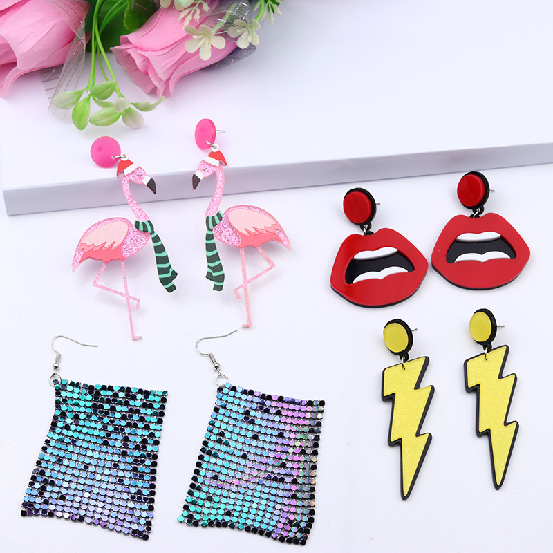 Simple Style Lightning Arylic Stoving Varnish Womenu0027S Earrings 1 Pair