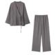 European and American style textured double-breasted kimono coat 5427743 textured pajama style pants 5427431 suit