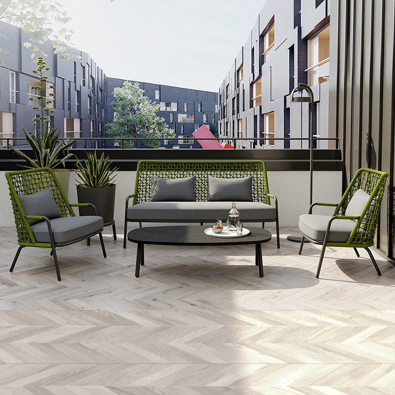 Sofá de exterior tejido con cuerda, silla de ocio creativa de diseño para patio y jardín, sofá impermeable y resistente al sol para terraza de villa. image 5