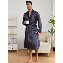 S 42095 Striped Long Sleeve Bathrobe ������ʿԡ�� �羳