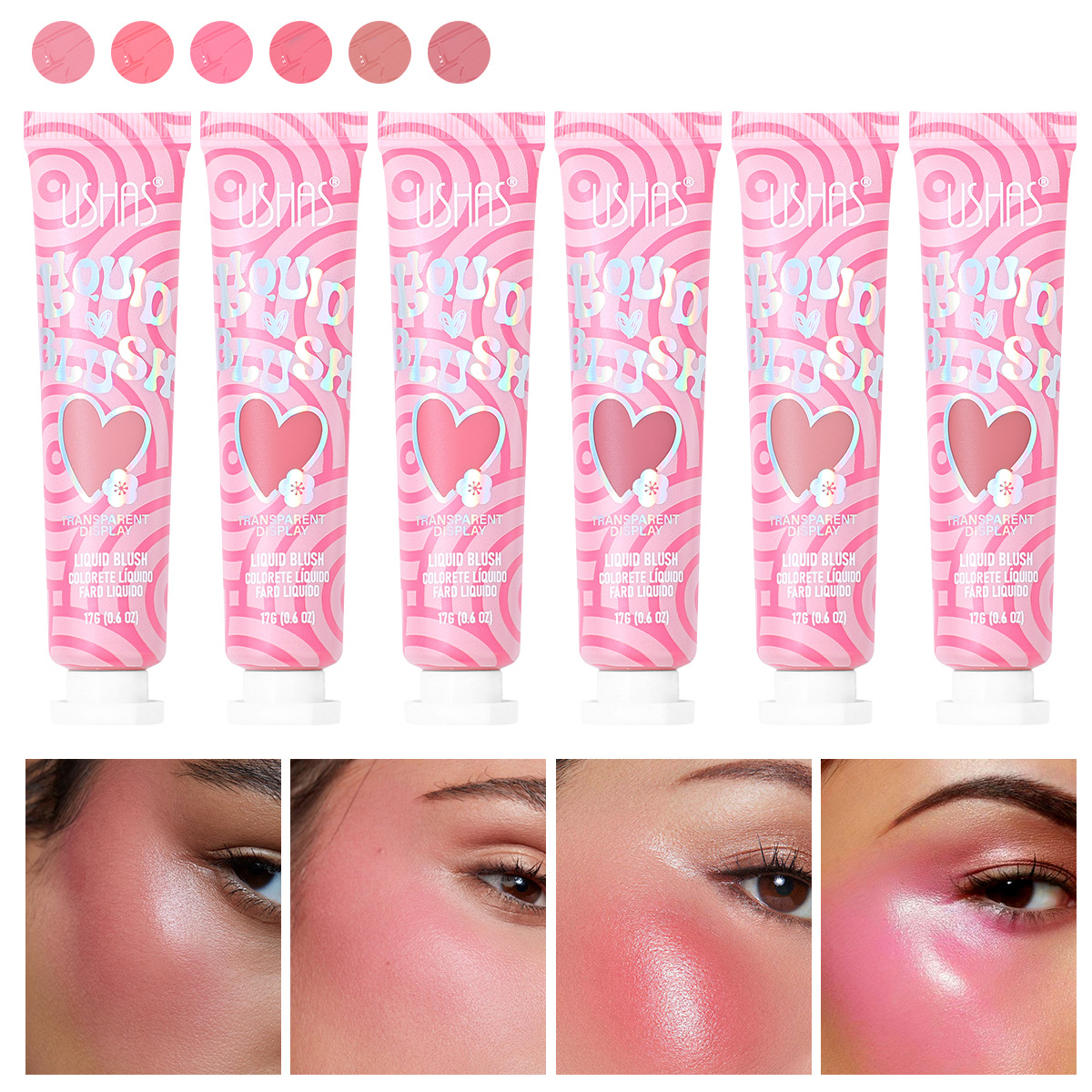 USHAS Beauty Crema de rubor especial transfronteriza Love líquido rubor al por mayor UC131