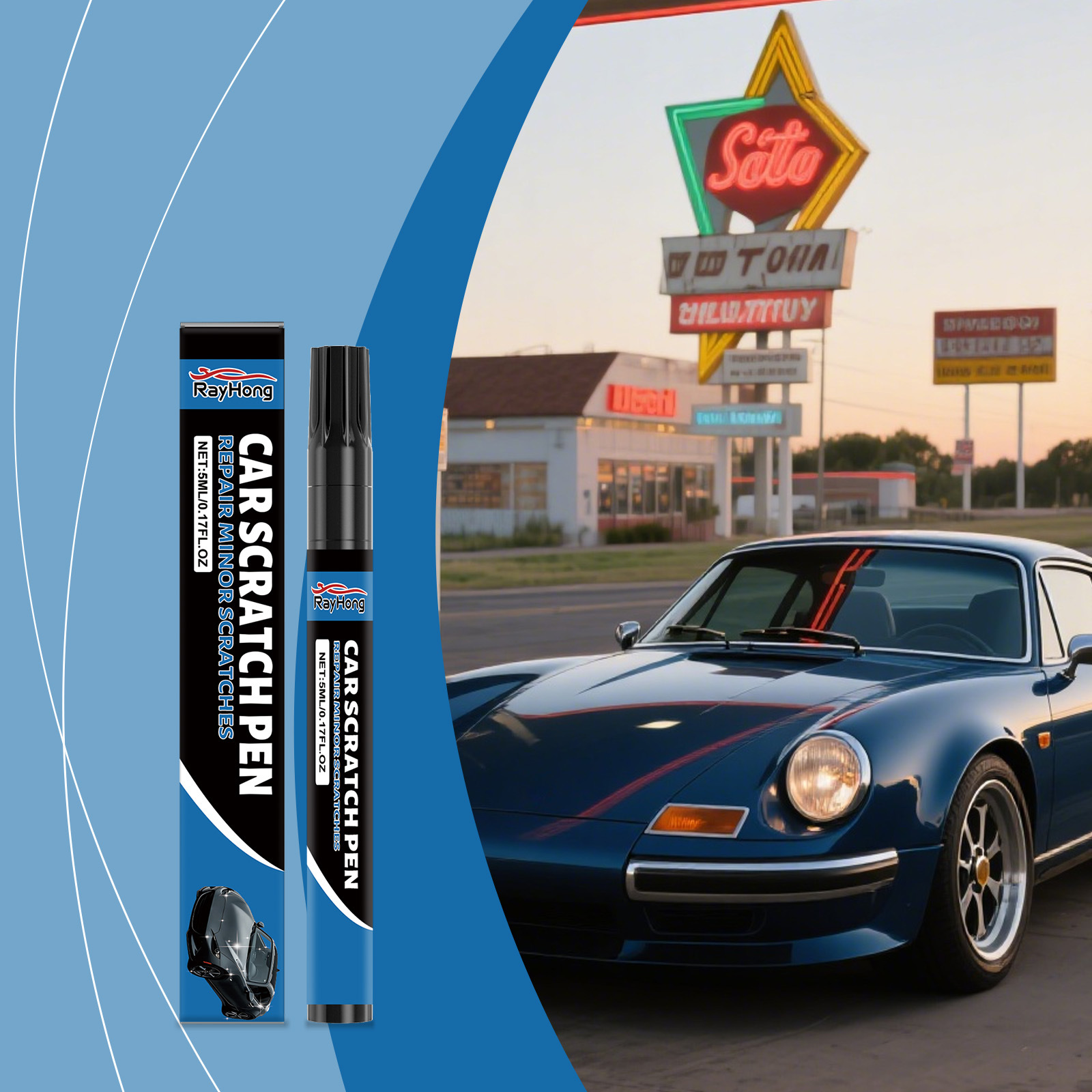 Rayhong Car Paint Light Scratch Pen Car Paint Scratch Two-In-One Touch Pen Convenient Care Touch-Up Paint