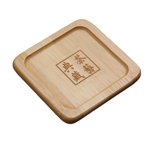 Wooden Grass Tea Art Noble Cup Mat, Thick Natural Bamboo Handcrafted Tea Art Retro Cup Mat, Insulating Tea Cup Mat, Cup Stand