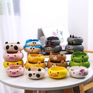 Creative Cute Ceramic Cartoon Ashtray for Home Living Room Office Large Fashion Ashtray Hamster Food Bowl