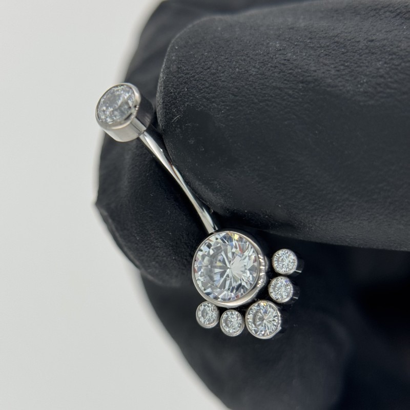 Titan-bauchnabelpiercing Mit Zirkonia-stein Für Damen_voghion.com