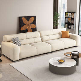 WT9P意式极简沙发客厅小户型现代简约直排三四人位雪尼尔布艺沙发