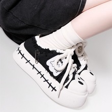 鬼怪旗帜甜酷学院风洛丽塔女鞋原创宅系亚文化百搭少女厚底帆布鞋