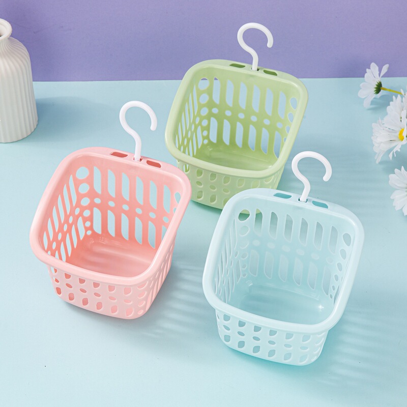 Plastic Hook Storage Basket with Large Capacity Design for Bathroom and Toilet, Hanging Storage Basket for Toiletries and Makeup Products Plastic Hook Storage Basket with Large Capacity Design for Bathroom and Toilet, Hanging Storage Basket for Toiletries and Makeup Products