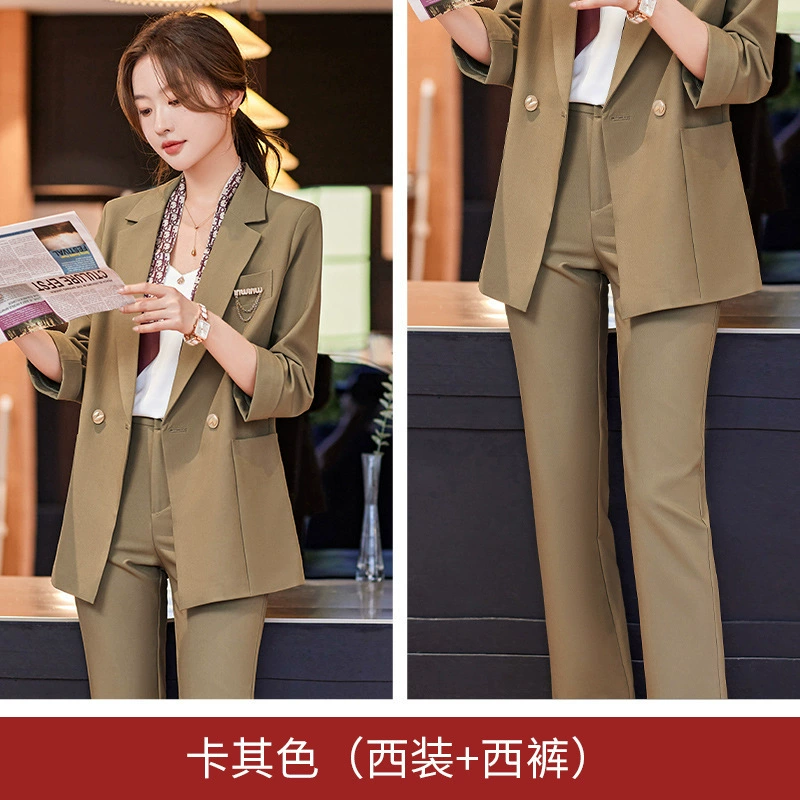 Комплект весны, длинный классический пиджак костюма, 2023 год, slim fit, середина длины