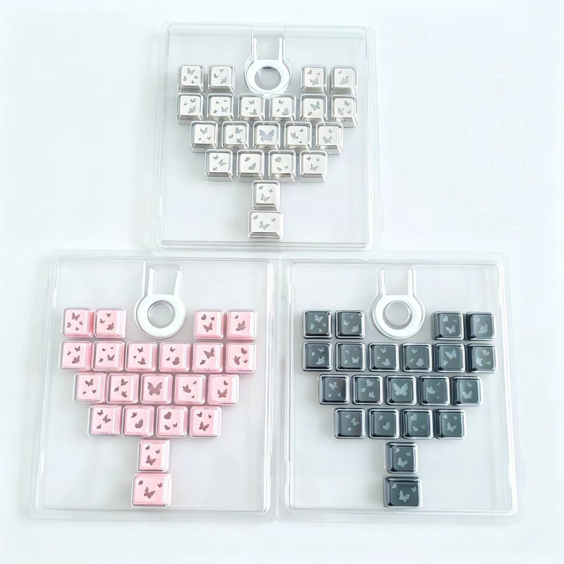 Cross-border original 21-key heart-shaped transparent keycaps DIY personalized customization PC material compatible with mechanical keyboards Cross-border original 21-key heart-shaped transparent keycaps DIY personalized customization PC material compatible with mechanical keyboards
