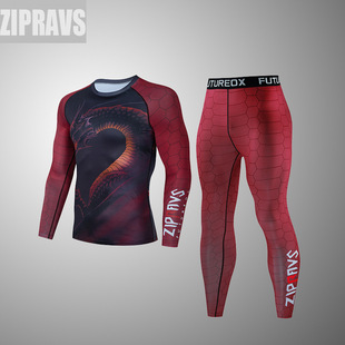 Men's Stretch PRO Tights Training Clothes Sports Fitness Clothes Running Clothes Sweat-wicking Quick-drying Long-sleeved T-shirt