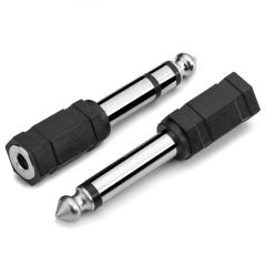 3.5mm回転6.35オーディオモノラル公6.5mm回転3.5メスピアノマイクヘッドホンアダプタ