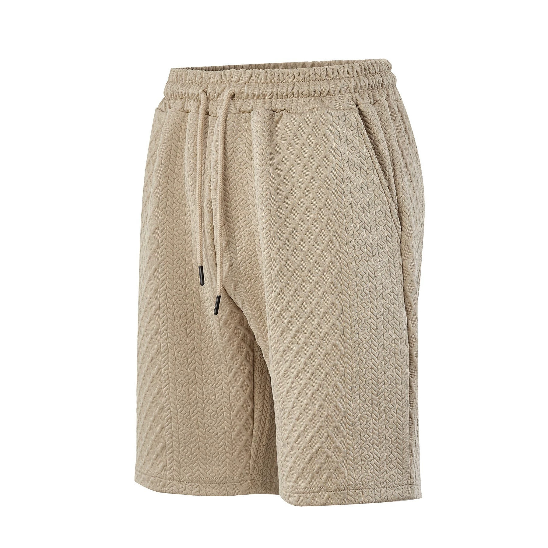 Pantalones cortos casuales de hombre de tela jacquard recta con cordón micro elástico suelto de verano TK de talla grande para hombre transfronterizo europeo y americano