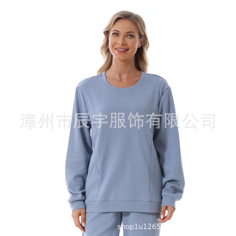 妊婦ファッション春秋服セットは2025気質の衛衣を着ています。|undefined
