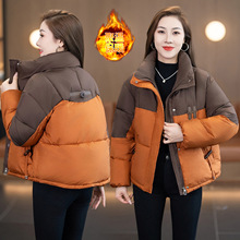 8518时尚棉服2025冬季新款小个子洋气撞色韩版百搭保暖女短款外套
