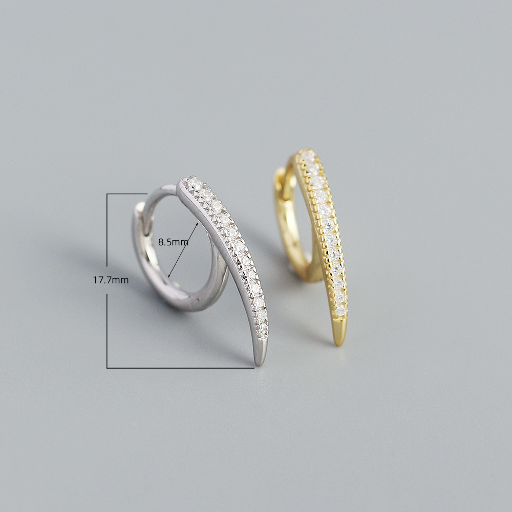 Geometric Fashion 925 Sterling Silver Gem Plating Earrings display picture 2