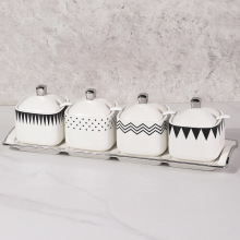 赫本风陶瓷调味罐组合家用厨房调料盒套装盐罐佐料罐北欧