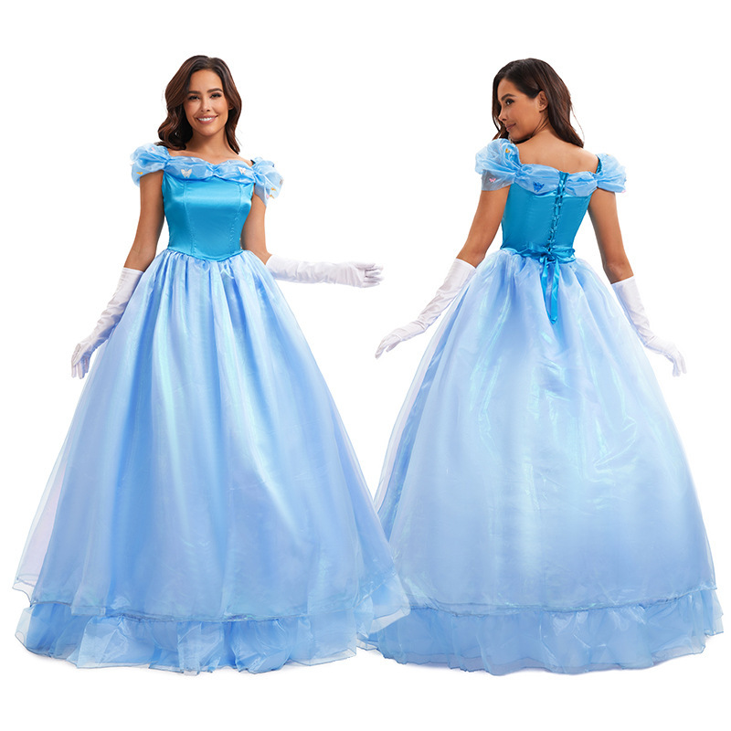 Blue Dress Stage Performance Costume Halloween Cosplay Costume Cinderella Cosplay Costume Snow White Blue Dress Stage Performance Costume Halloween Cosplay Costume Cinderella Cosplay Costume Snow White