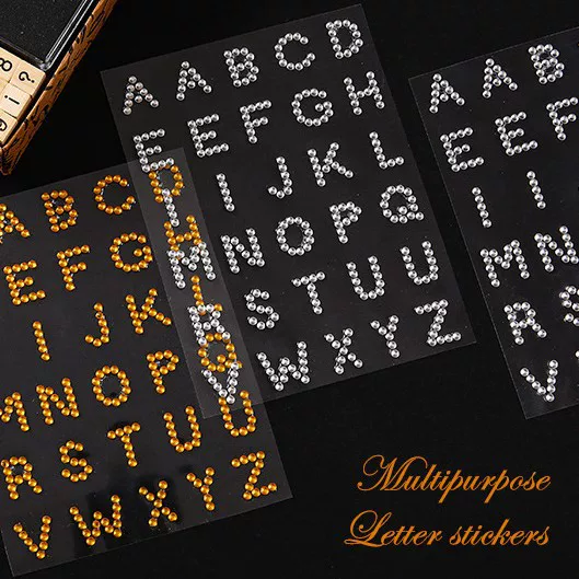 Acrylic Letter Stickers DIY Crystal Diamond Stickers for Journals, Cards, Polaroid Decorations, Ins-Style Children's Crafts