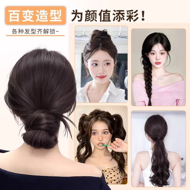 Peruca de pelo de anillo de pelo de pelo de simulación de pelo de pelo de bola de cabeza de brotes de flores de cabeza de pelo de disco de pelo flojo de artefacto de pelo de pelo de haz de pelo