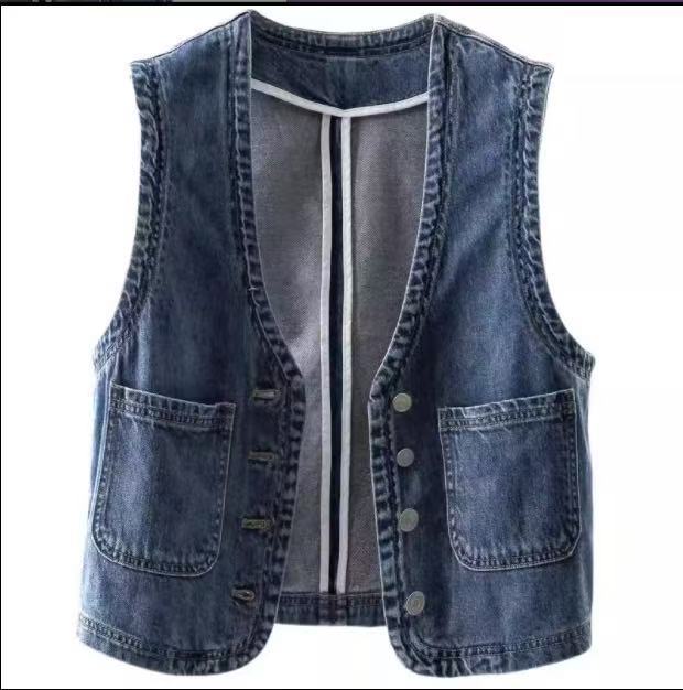 Denim Vest for Women Spring and Summer 2025 New Style Vest, Fashionable and Versatile, Slim Outer Wear, Trendy Vest Top and Jacket for Women