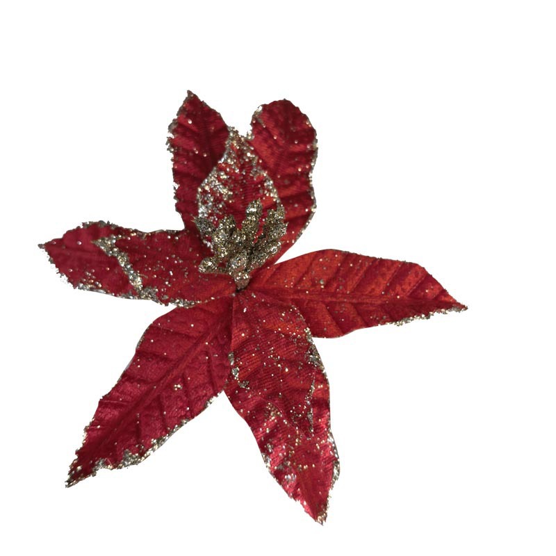 Nuevo polvo de Navidad transfronterizo de simulación flores de Navidad decoración de árbol de Navidad decoración de fiesta decorativa atmósfera del hogar