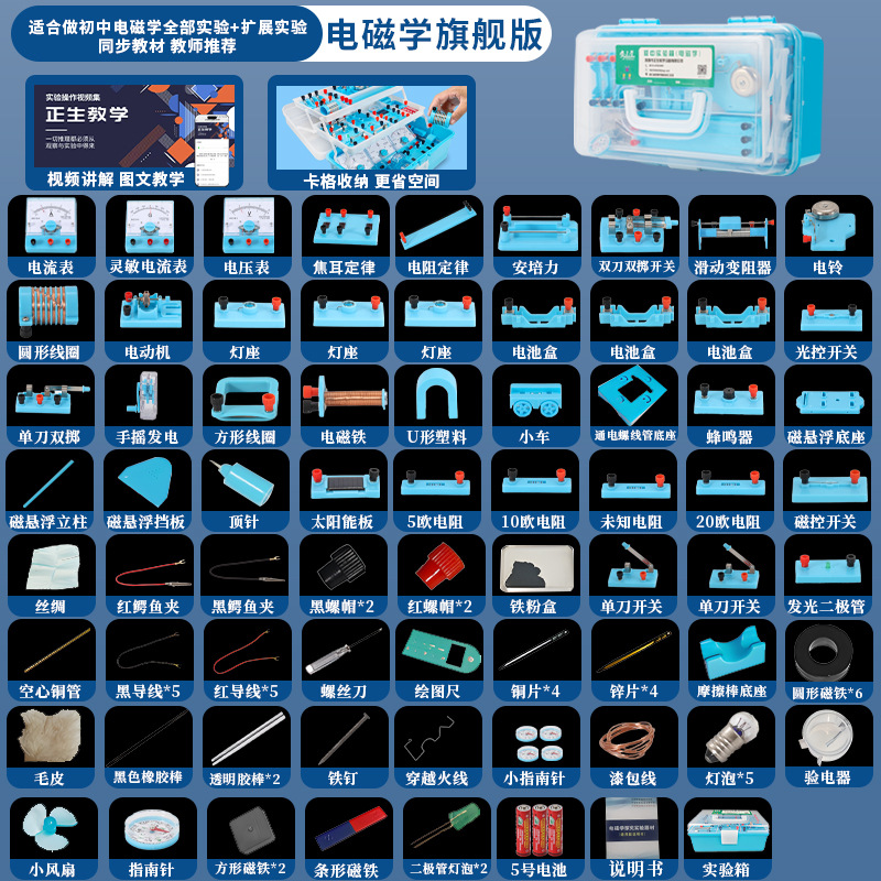 中学校物理電磁実験装置セット 高校入試物理実験装置 電磁光学実験ボックス