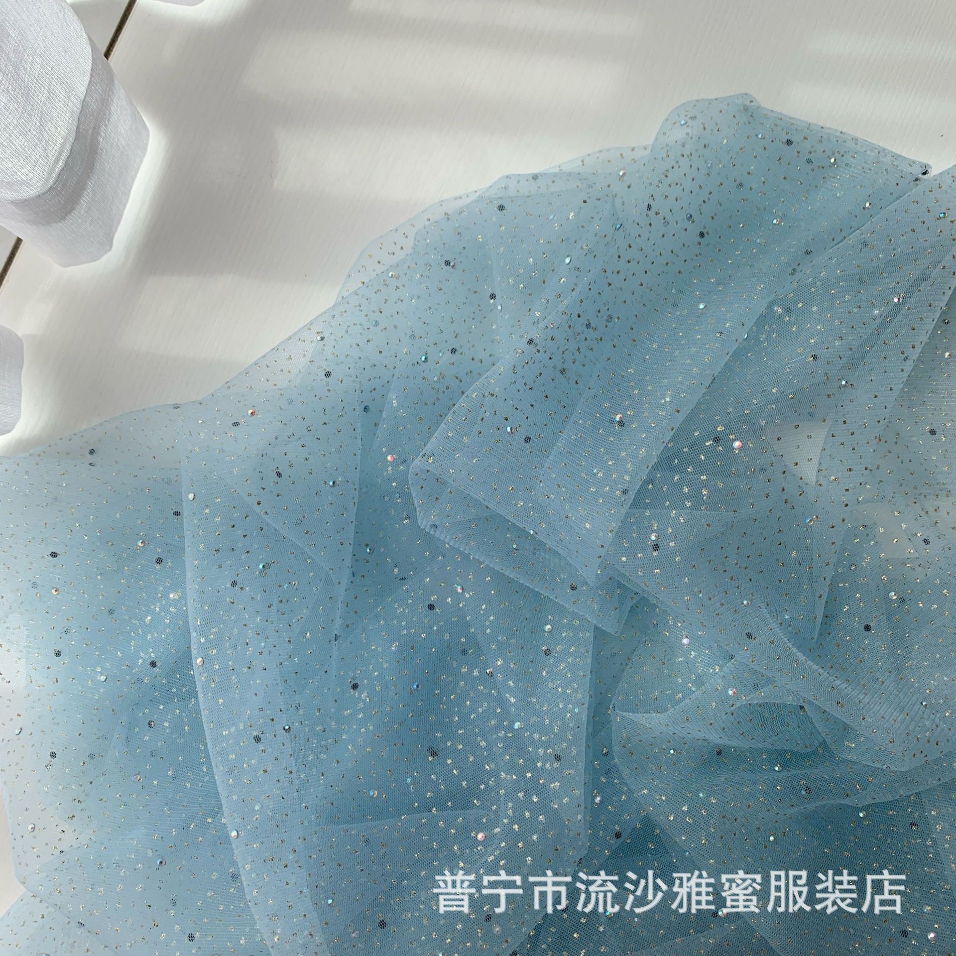Alta calidad Jin reforzado cifrado polvo neto propagación diamante brillante artesanía perforación en caliente tela de malla Hanfu Lolita hilo de Mantel