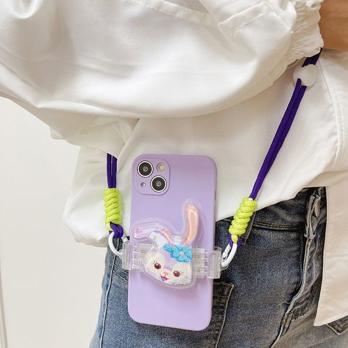 Quicksand Mickey mobile phone back clip mobile phone shell rope strap hanging chain lanyard mobile phone clip crossbody back clip lanyard clip