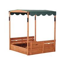 木质儿童家用益智沙池制作可折叠带棚遮光木制模拟沙滩宝宝玩具