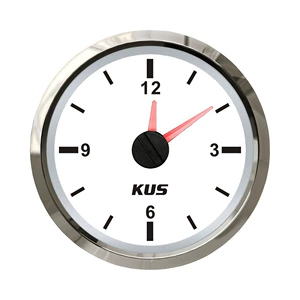 KUS Genuine Product Universal Clock for Cars, Boats, and RVs 52mm Time Display 12V 24V with Night Light