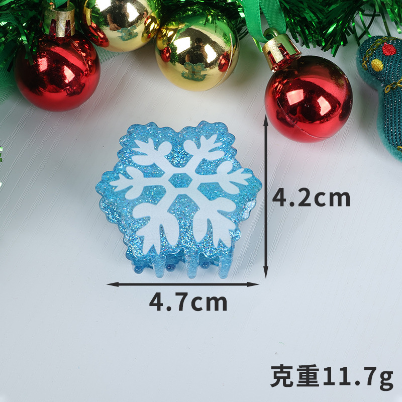 厂家批发新款圣诞节圣诞老人抓夹雪花发夹圣诞树发抓姜饼人鲨鱼夹|undefined