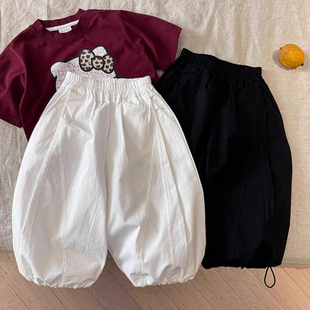 Soft Breathable Anti-Mosquito Air-Conditioned Pants for Boys and Girls, Thin, Versatile and Stylish, Kidsren's Baby Leggings, Wide-Leg Casual Pants for Summer