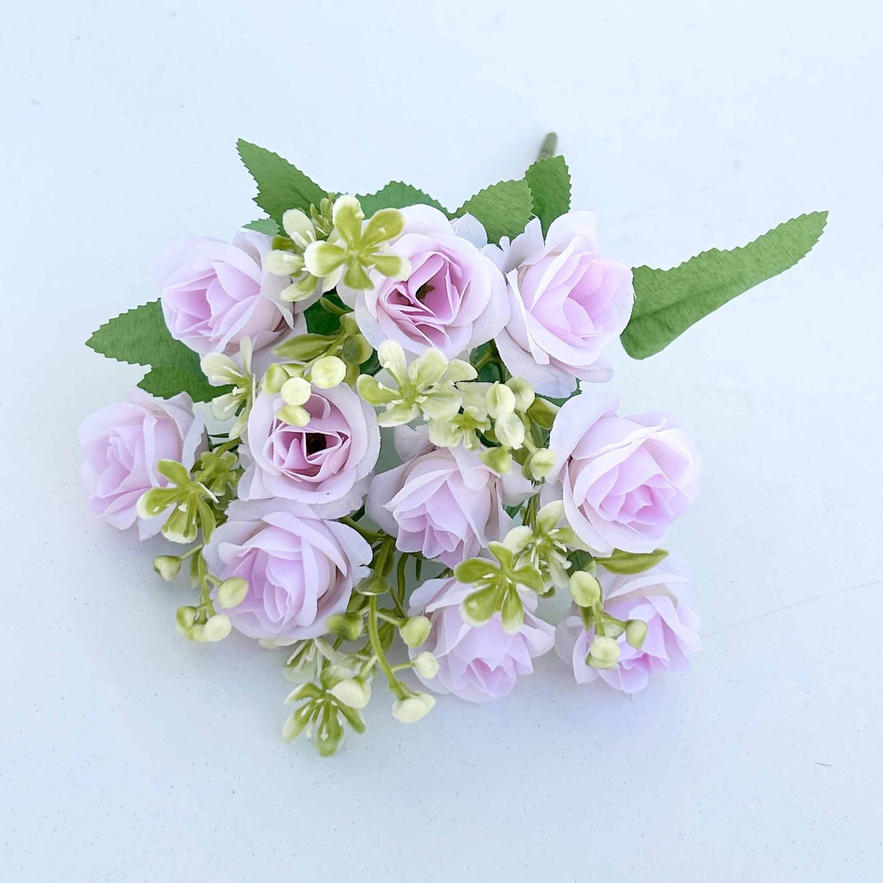 Ramo de flores artificiales rosa de estilo europeo pequeña flor artificial flor hogar boda decoración mesa florero pantalla