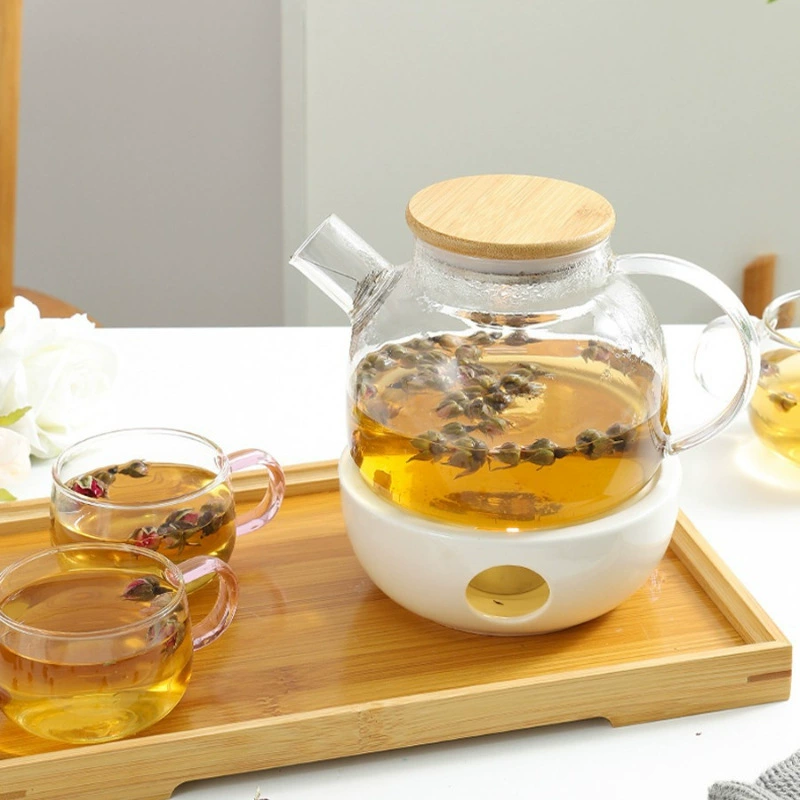 Glass fruit tea set, fruit tea, teapot, flavored tea, tea cup for home use, increased thickness
